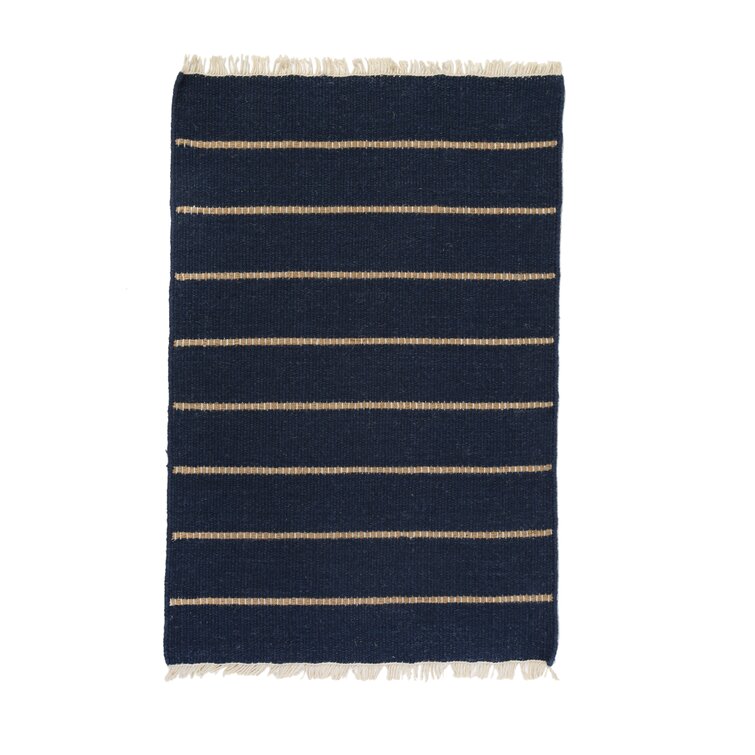 Pom Pom At Home Warby Striped Handmade Flatweave Navy Area Rug Wayfair Ca