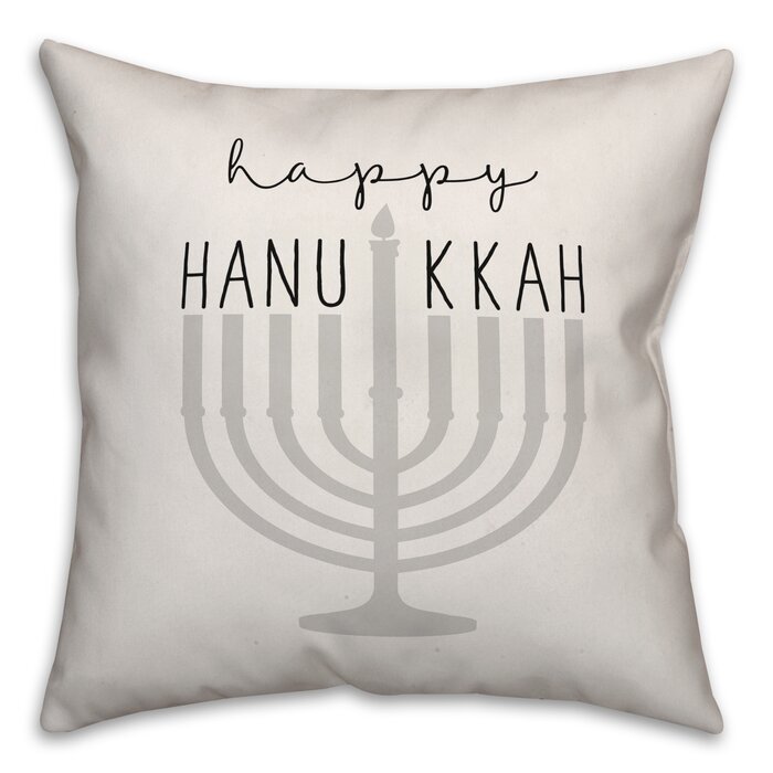 The Holiday Aisle® Donoghue Happy Hanukkah Menorah Throw Pillow Cover