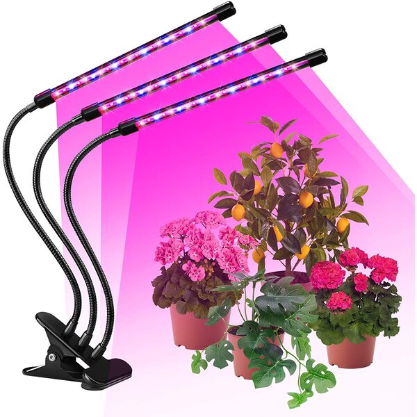 3-Head LED Plant Grow Light Flower Indoor Greenhouse Hydroponic Lamp Gardening 