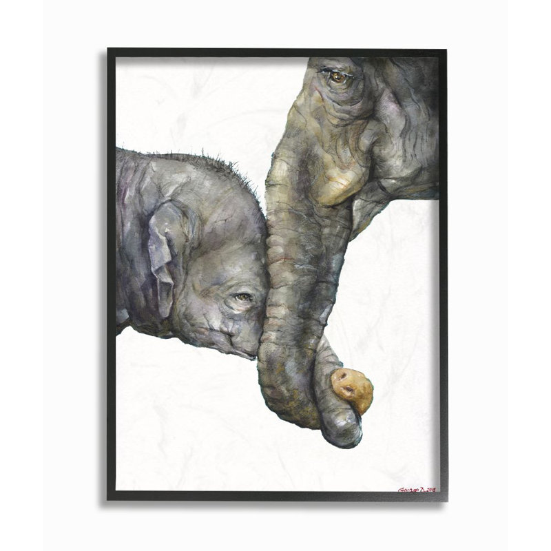 Isabelle Max Riordan Cute Baby Elephant Family Watercolor