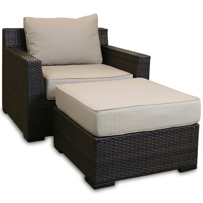 Darden Patio Chair With Cushions And Ottoman Rosecliff Heights