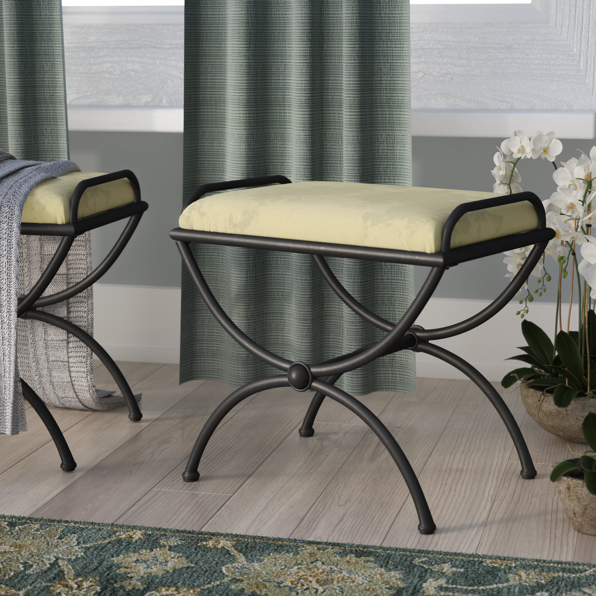 Blomberg Contemporary Iron Vanity Stool