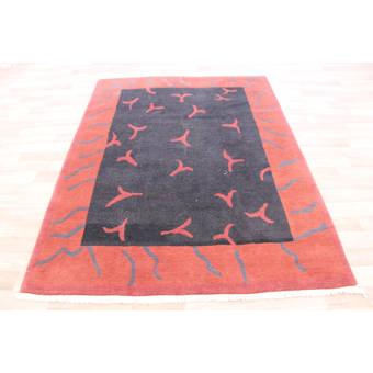 George Oliver One Of A Kind Mceachern Hand Knotted Yellow Black Red 8 3 X 9 1 Wool Area Rug Wayfair