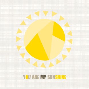 Wall Art Poster You Are My Sunshine Gold Hand Art//Canvas Print Home Decor