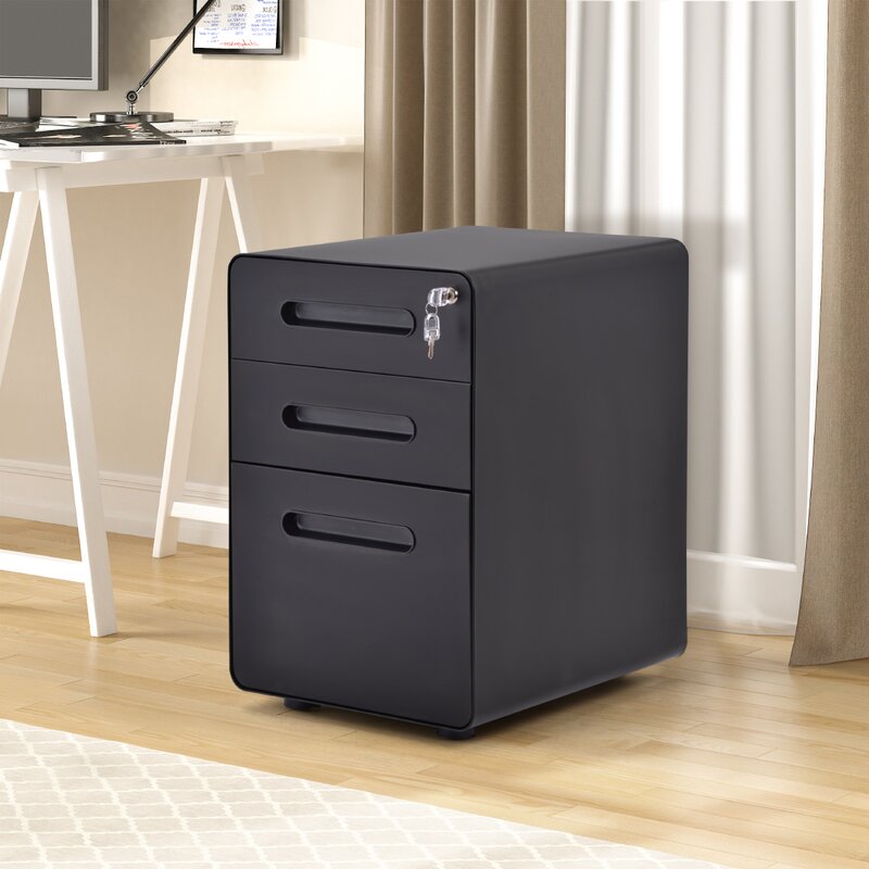 Symple Stuff Kensley 3 Drawer Vertical Filing Cabinet ...