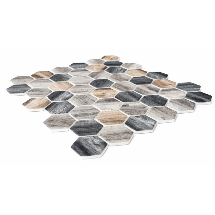 Recycled 1.88" x 1.88" Glass Honeycomb Mosaic Wall  Tile