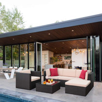 soria outdoor 6 piece rattan sectional