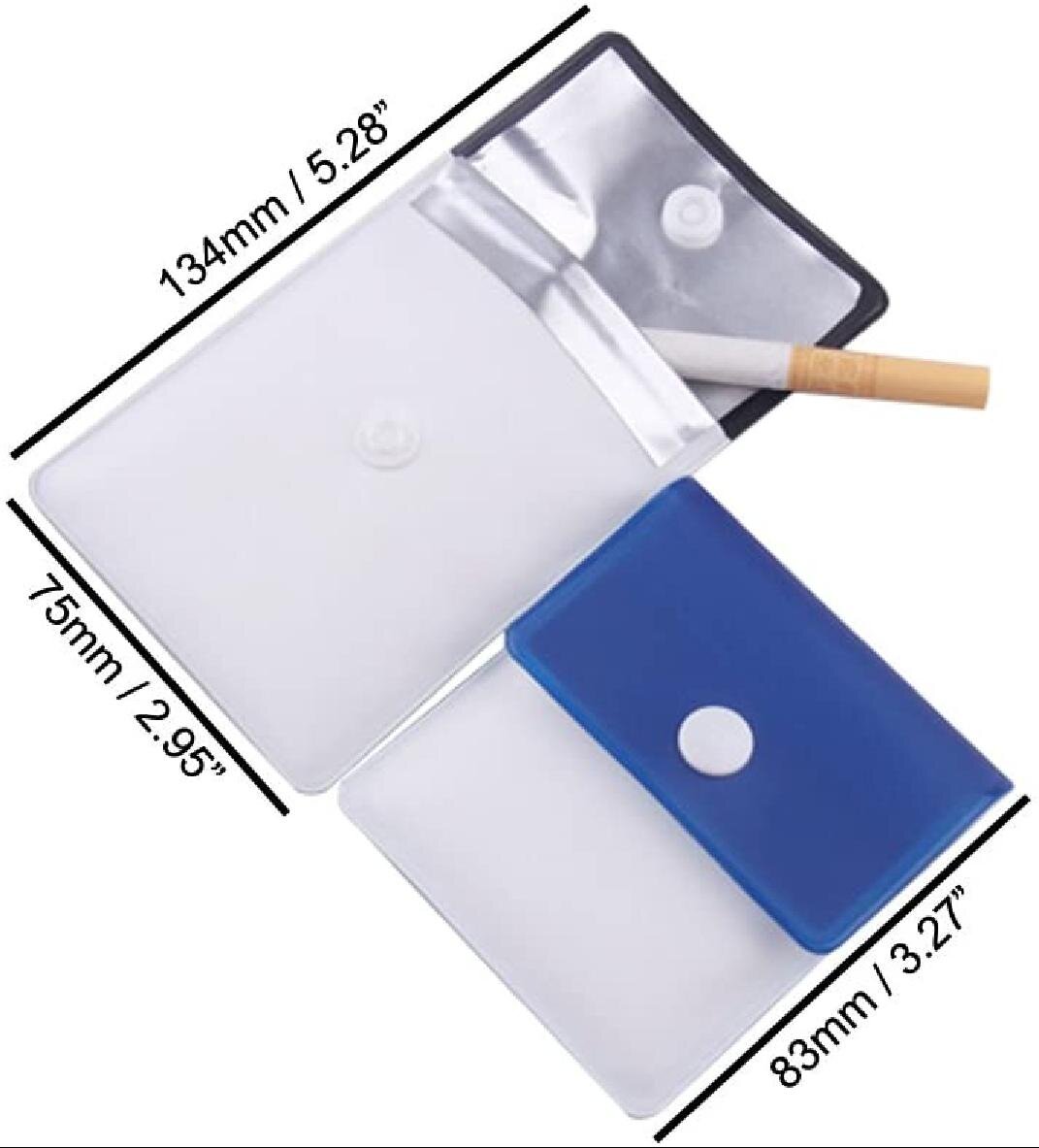 My Ashtray Blue and White Pocket Ashtray Portable Reusable Fireproof Lining 