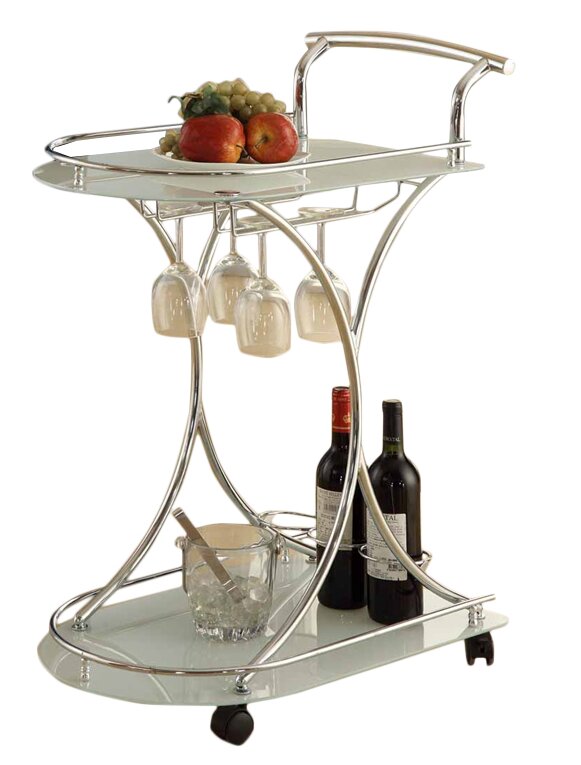 Ebern Designs Baumbach Bar Cart Reviews Wayfair