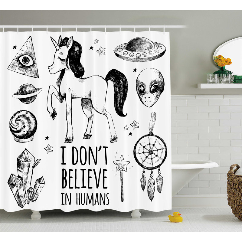 East Urban Home Unicorn Occult With Pyramids Single Shower Curtain Wayfair
