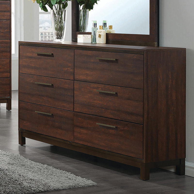 Union Rustic Velma 6 Drawer Double Dresser With Mirror Wayfair
