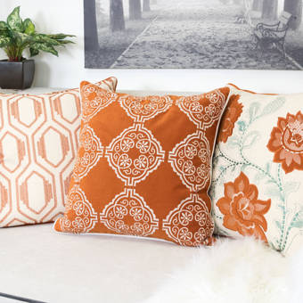 Ebern Designs Moroni Cotton Indoor Outdoor Floral Pillow Wayfair