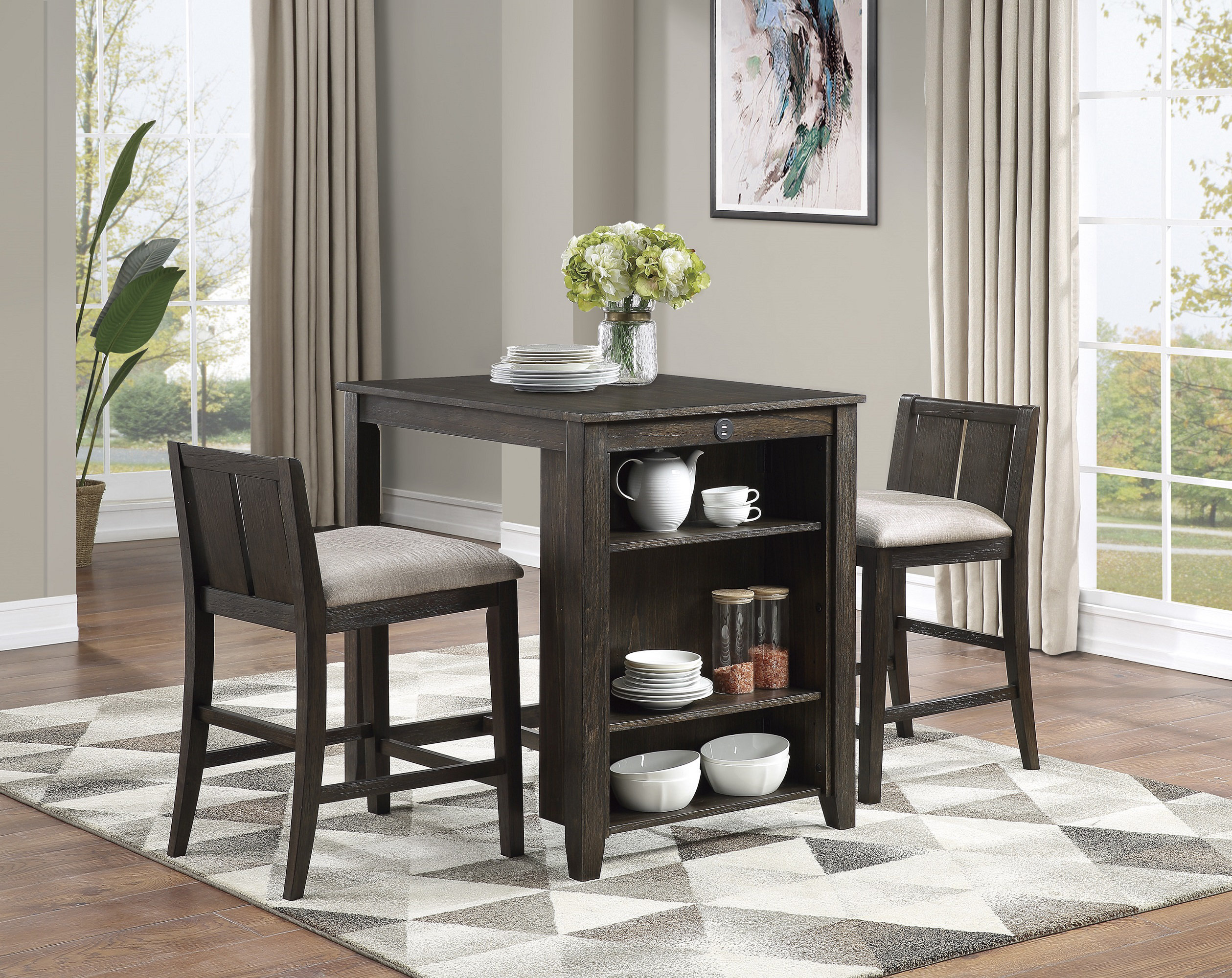 inexpensive square 3 piece kitchen table set