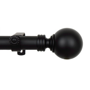 Lela Globe Single Curtain Rod and Hardware Set