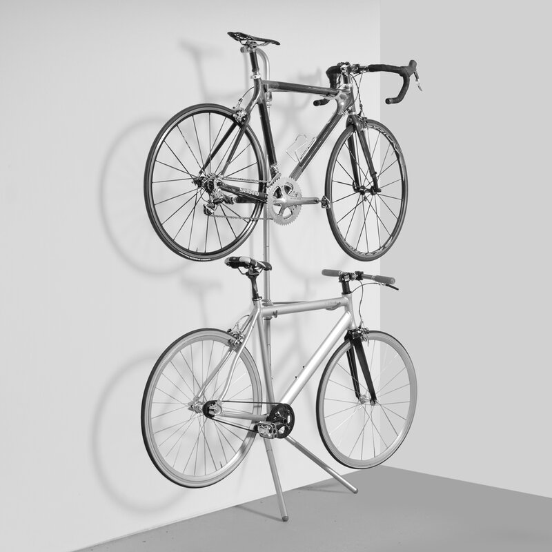 silver bike rack