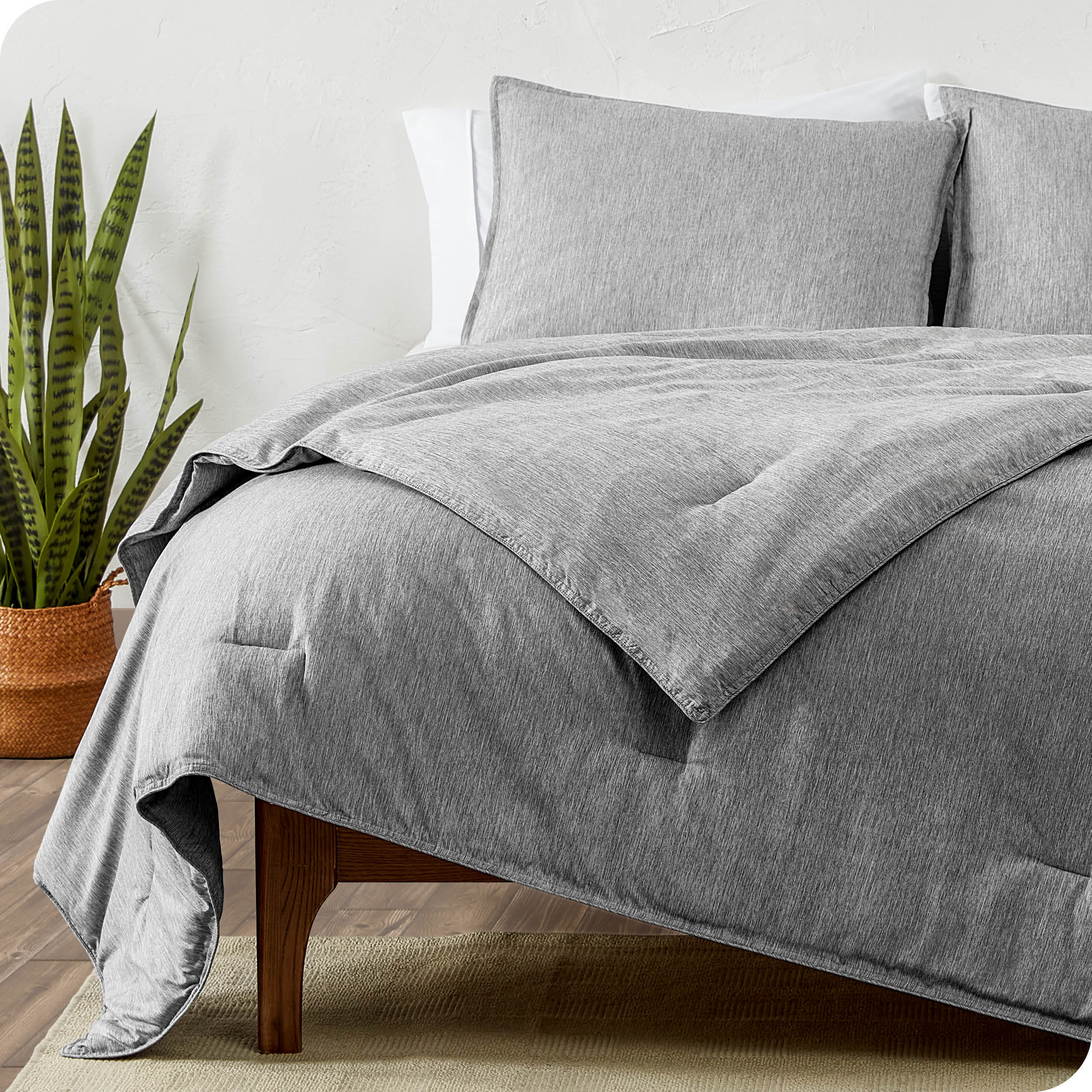 Bare Home Heathered Comforter Set UltraSoft Goose Down Alternative