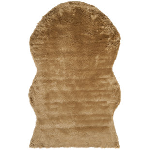 5 X 8 Faux Fur Rugs You Ll Love Wayfair Isacc Hand Tufted Faux Fur Brown Tan Area Rug