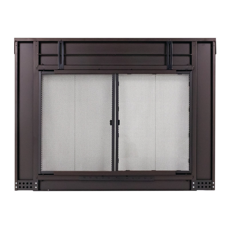 Ablah Bifold Style Steel Fireplace Doors Size: 31" H x 37.5" W x 0.95" D, Finish: Black
