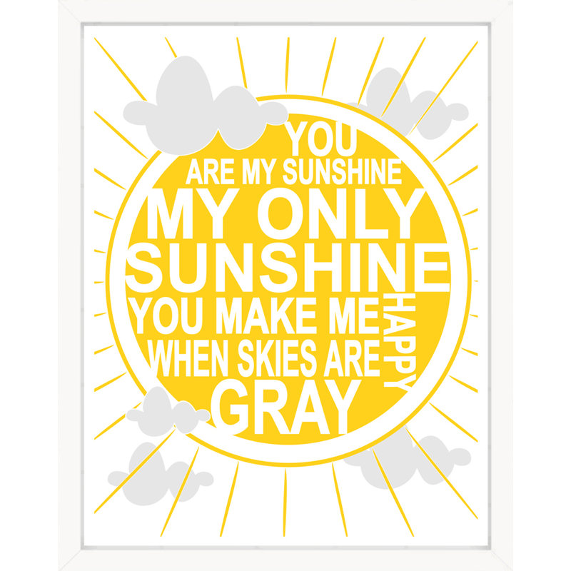 Finny And Zook You Are My Sunshine Modern Yellow Sun Typography