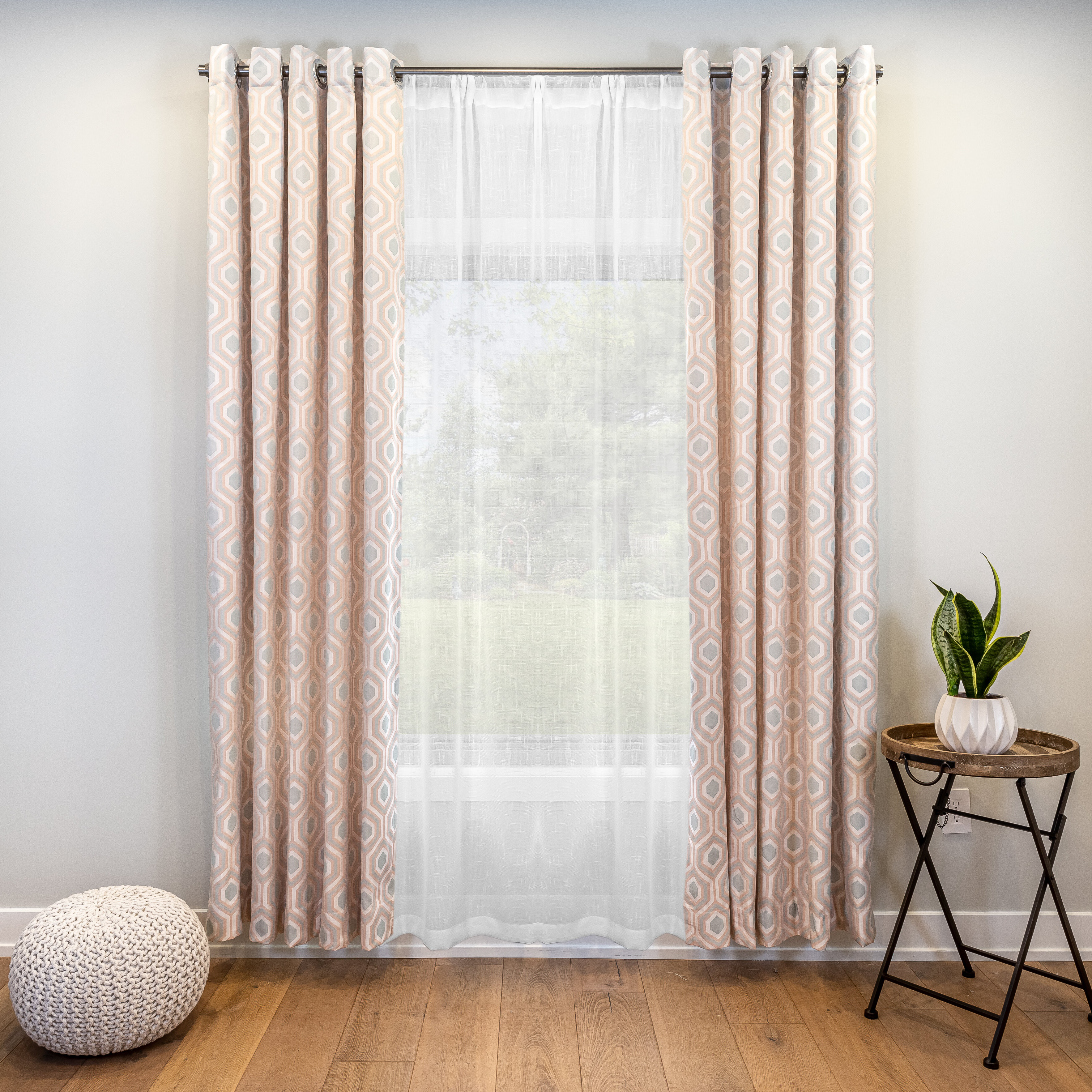 Spin Weave Essa Geometric Extra Wide Grommet Curtain Panels Wayfair