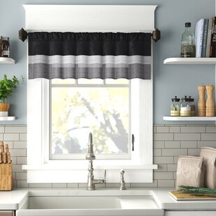 lovemyfabric Cotton Chevron Striped Mix Print Kitchen Curtain/Window Valance 
