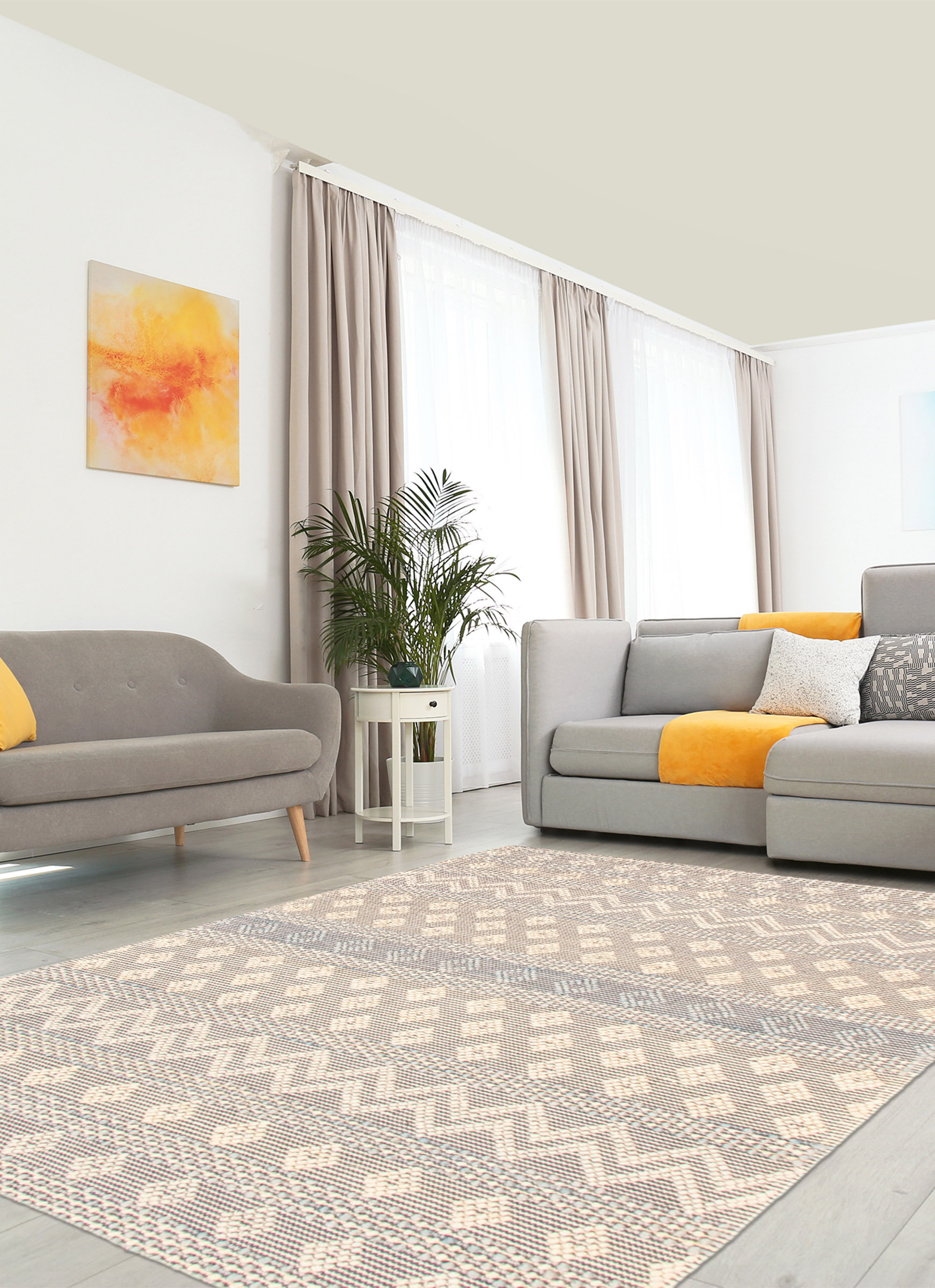 Dakota Fields Sienna Southwestern Hand Braided Wool Ivory Area Rug