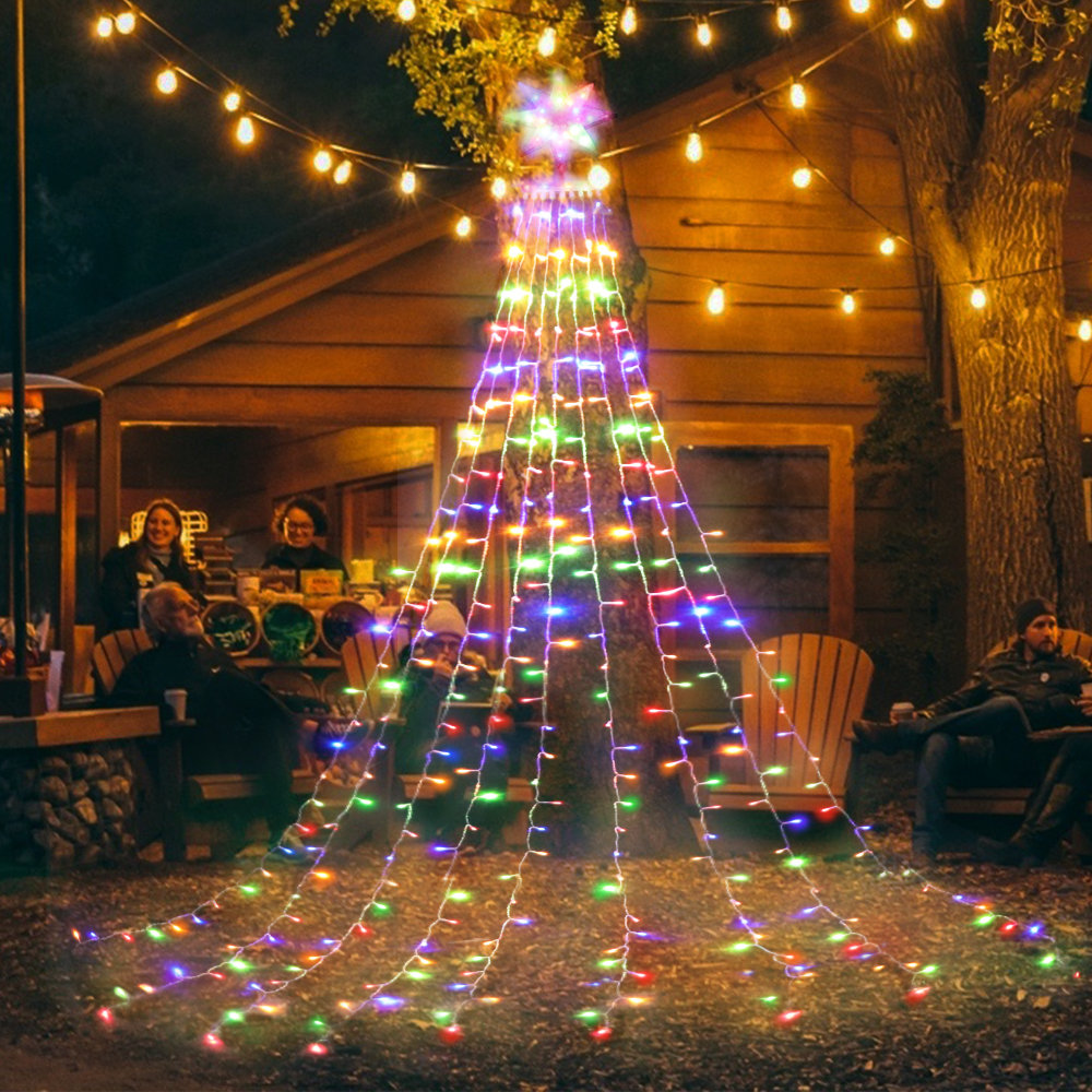 The Holiday Aisle Christmas Decorations 16 4ft 315 Leds Christmas Lights With 7 Point Star Tree Topper 8 Lighting Modes For Christmas New Year Holiday Wedding Party Decor Multicolor Wayfair