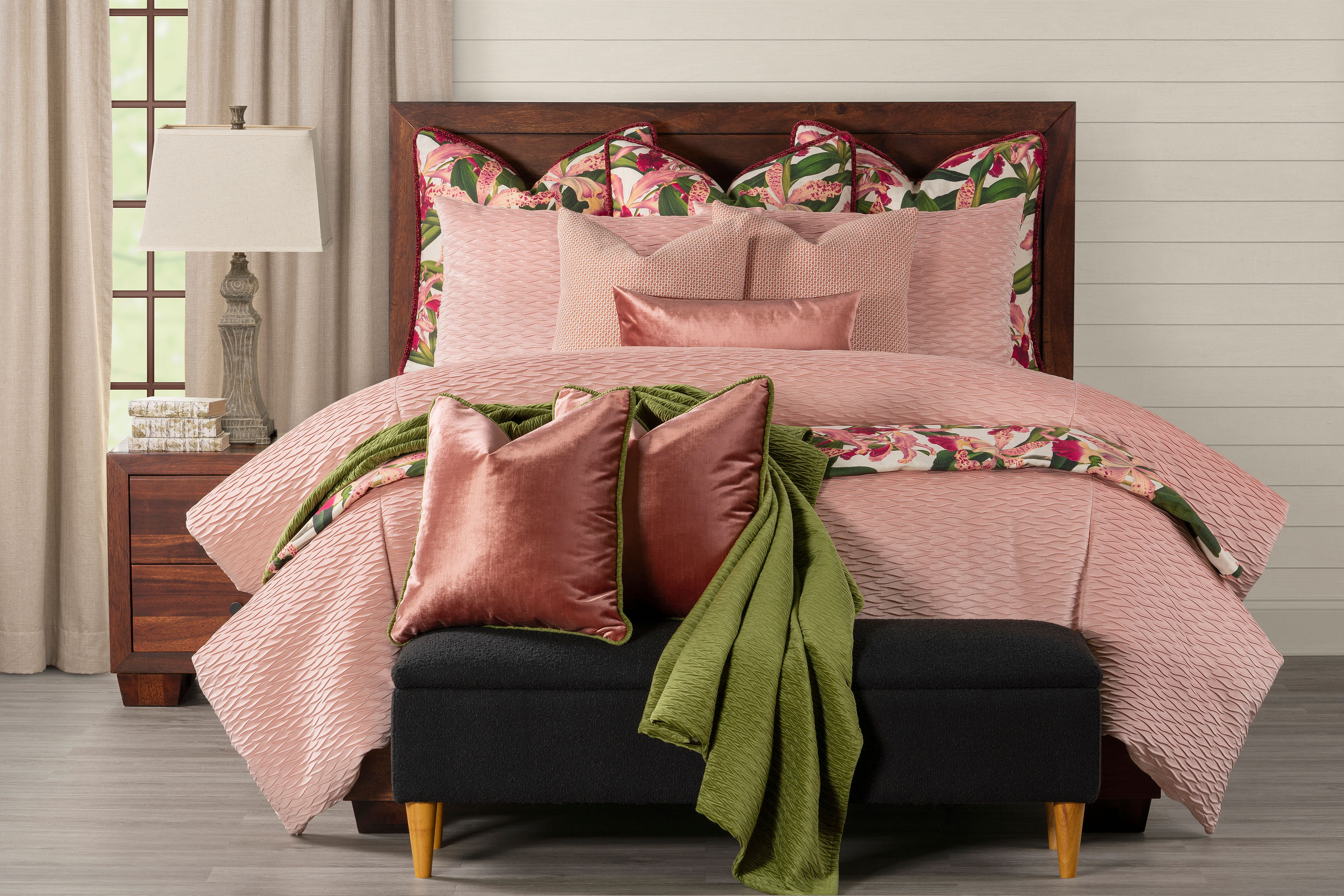 Smithsonian Pleated Velvet Pink Duvet Cover Set Wayfair