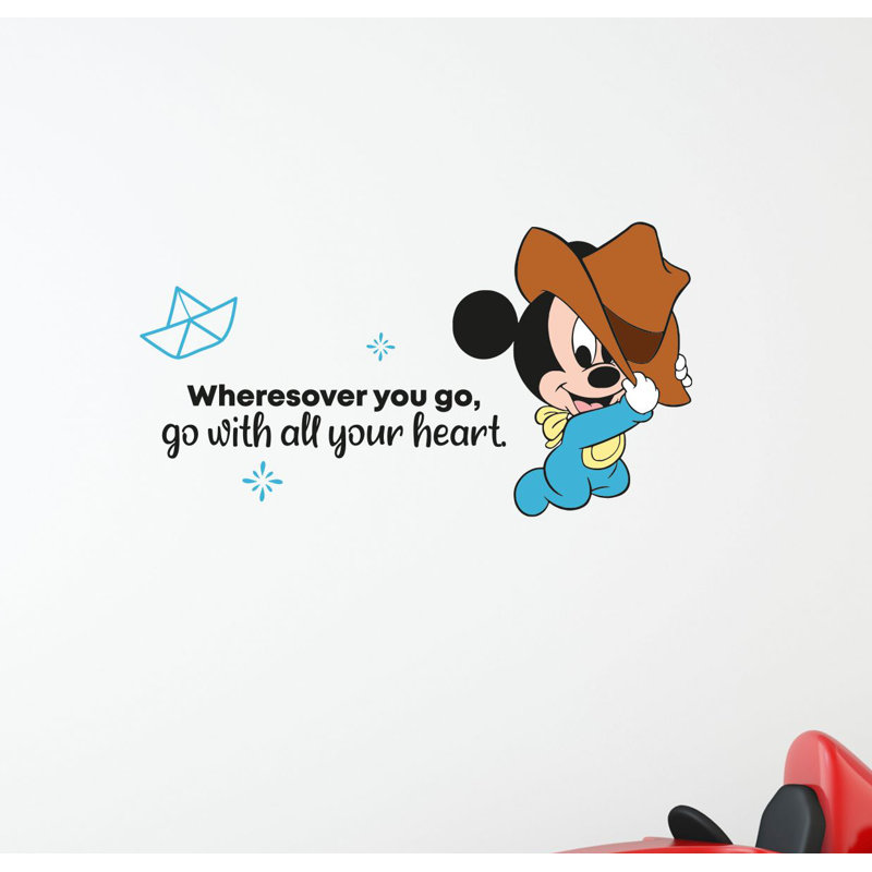 Design With Vinyl Start Life Baby Mickey Mouse Quote Vinyl Wall Decal Wayfair