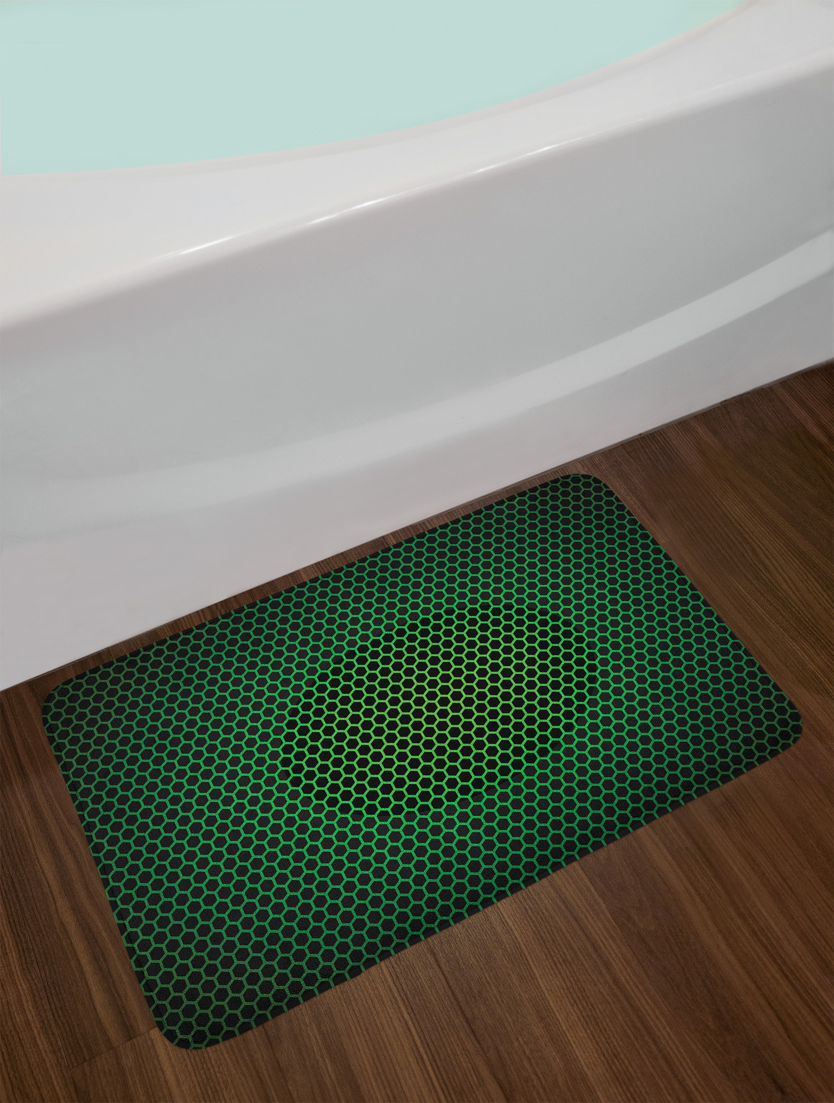 East Urban Home Geometrical Forest Green Bath Rug Wayfair