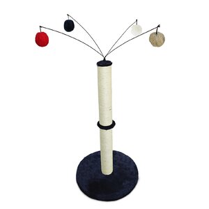 Fuzzball Cat Scratcher and Hanging Jingle Ball Toys Scratching Post