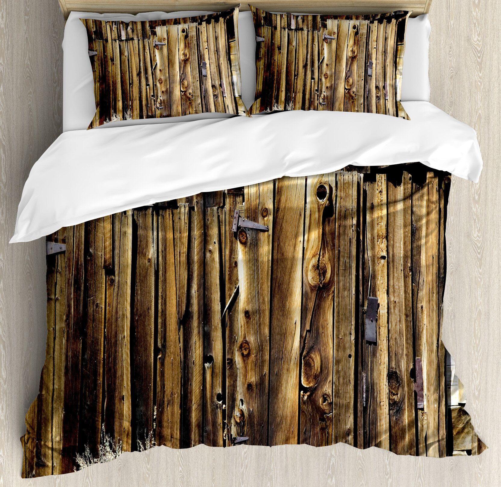 Ambesonne Rustic Oak Barn Siding Door Duvet Cover Set Wayfair