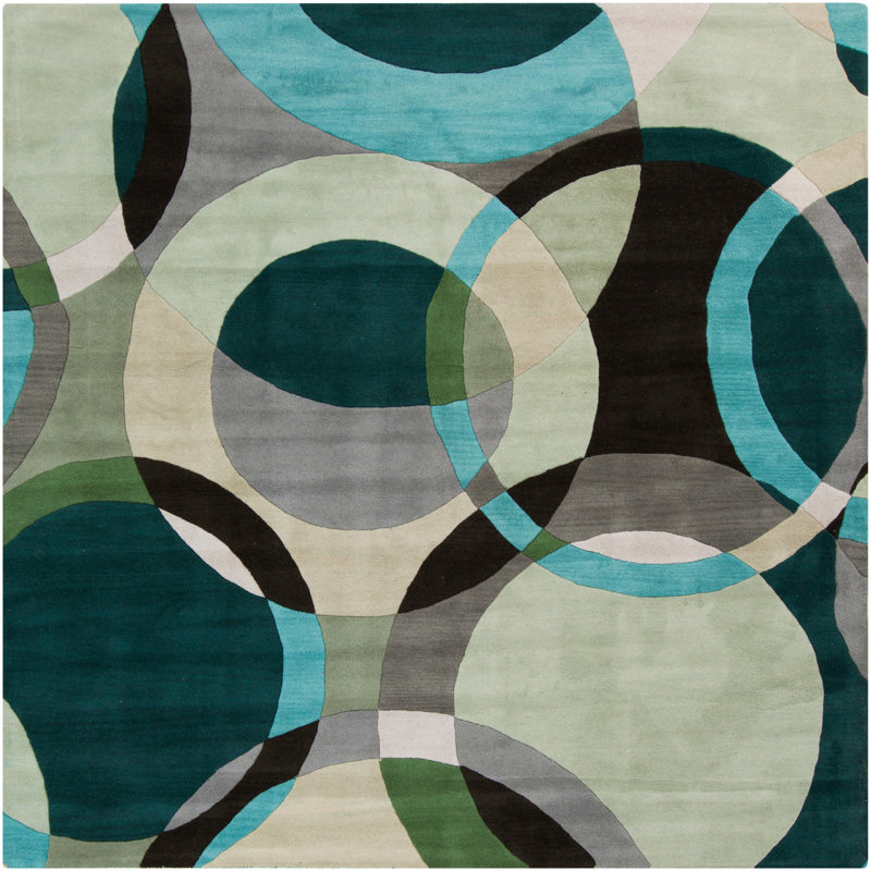 Ebern Designs Dewald Abstract Handmade Tufted Wool Gray Light Area Ebern Designs Dewald Abstract Handmade