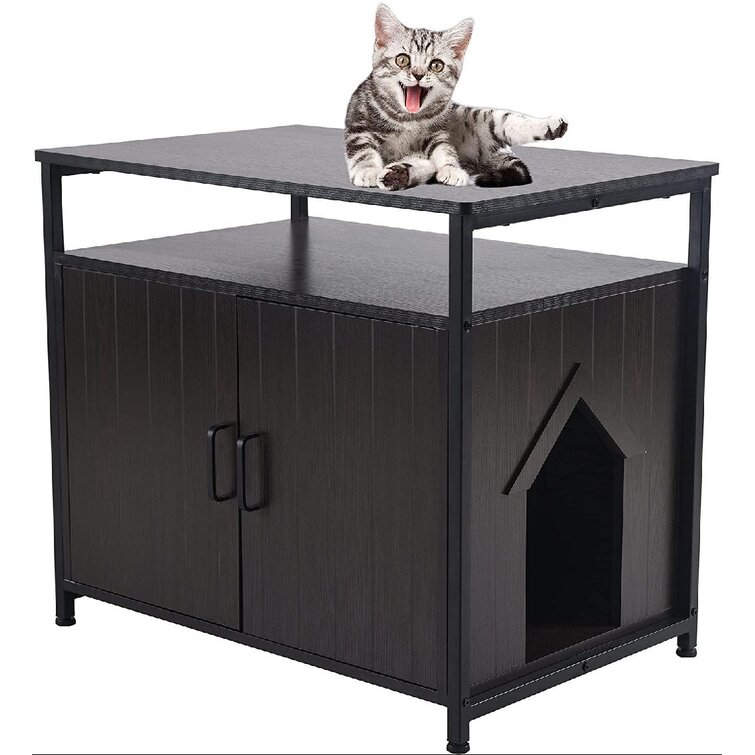 Cat Washroom Litter Box Enclosure YOMXL Nightstand Pet House Litter Box Furniture Indoor Pet Crate