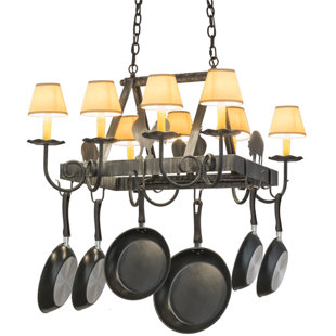 Lighted Hanging Pot Racks You Ll Love Wayfair Barn Animals 8 Light Pot Rack