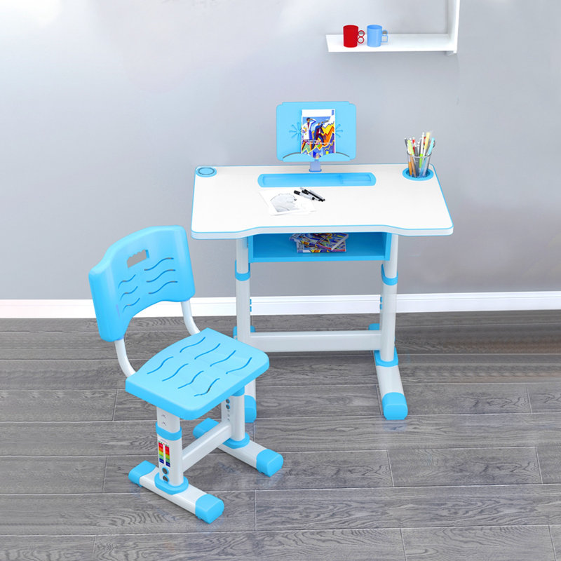 Zoomie Kids Height Adjustable Children Study Desk Table Chair Drawing Set Bookstand Wayfair Ca Multifuncation classic diy kids study building blocks table desk with duploing playing writing board for children education toys. wayfair ca