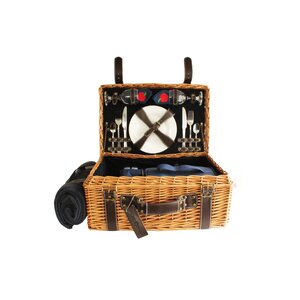 Willow Picnic Basket with Blanket