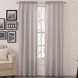 Charlayne Solid Semi-Sheer Rod Pocket Curtain Panels (Set of 2)