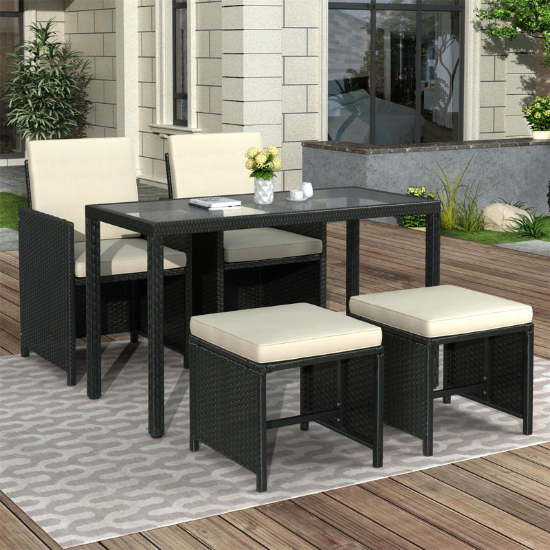 Latitude Run Outdoor Rattan Wicker Patio Dining Table Set Garden Outdoor Patio Furniture Sets Wayfair Ca