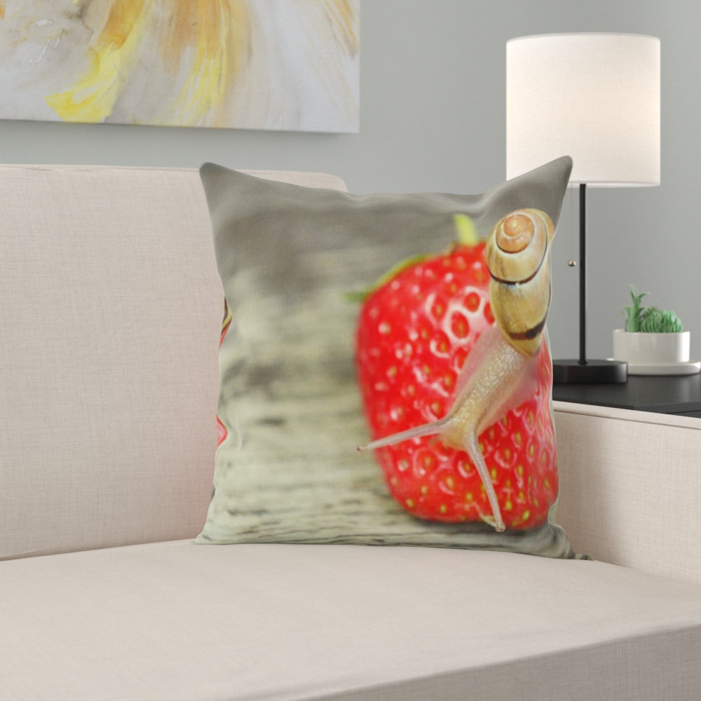 strawberry throw pillow