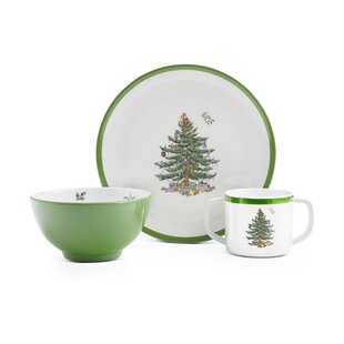 Spode Christmas Tree  10-1/2-Inch Dinner Plates  Set of 4  Made in England 