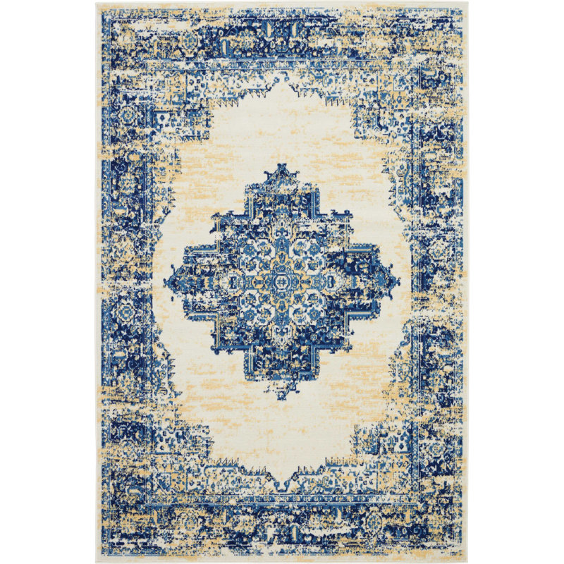 Charlton Home Susan Blue Ivory Rug Reviews Wayfair Charlton Home Susan Blue Ivory Rug