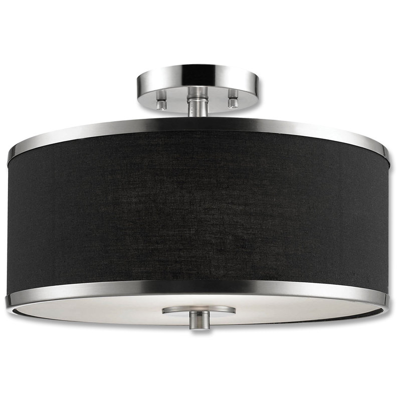 Manervia 2 Light 15 Shaded Drum Semi Flush Mount Reviews