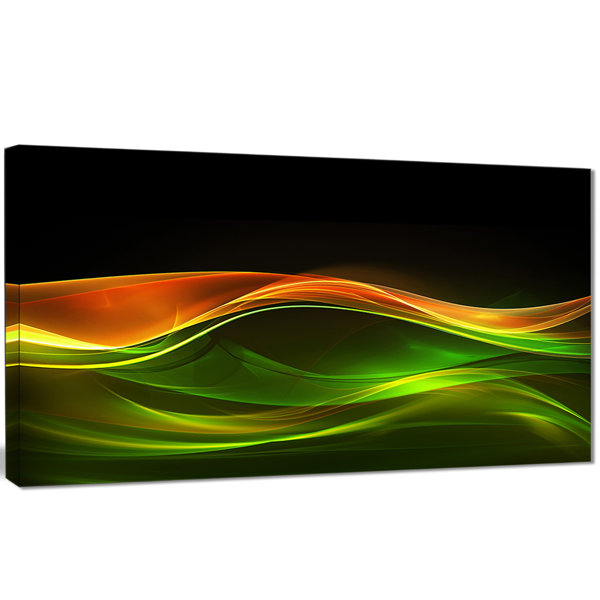 Designart Abstract Graphic Art On Wrapped Canvas In Yellow