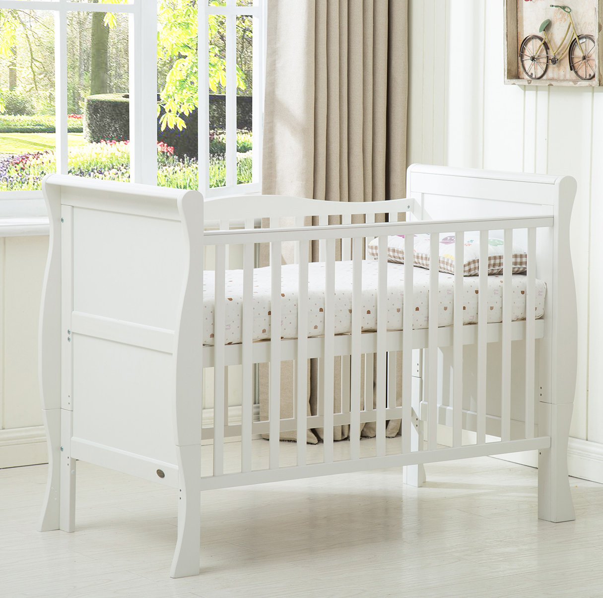 Harriet Bee Jonathan Sleigh Cot Bed With Mattress Reviews