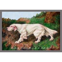 ENGLISH SETTER AND GROUSE GREAT VINTAGE STYLE DOG ART PRINT READY MATTED