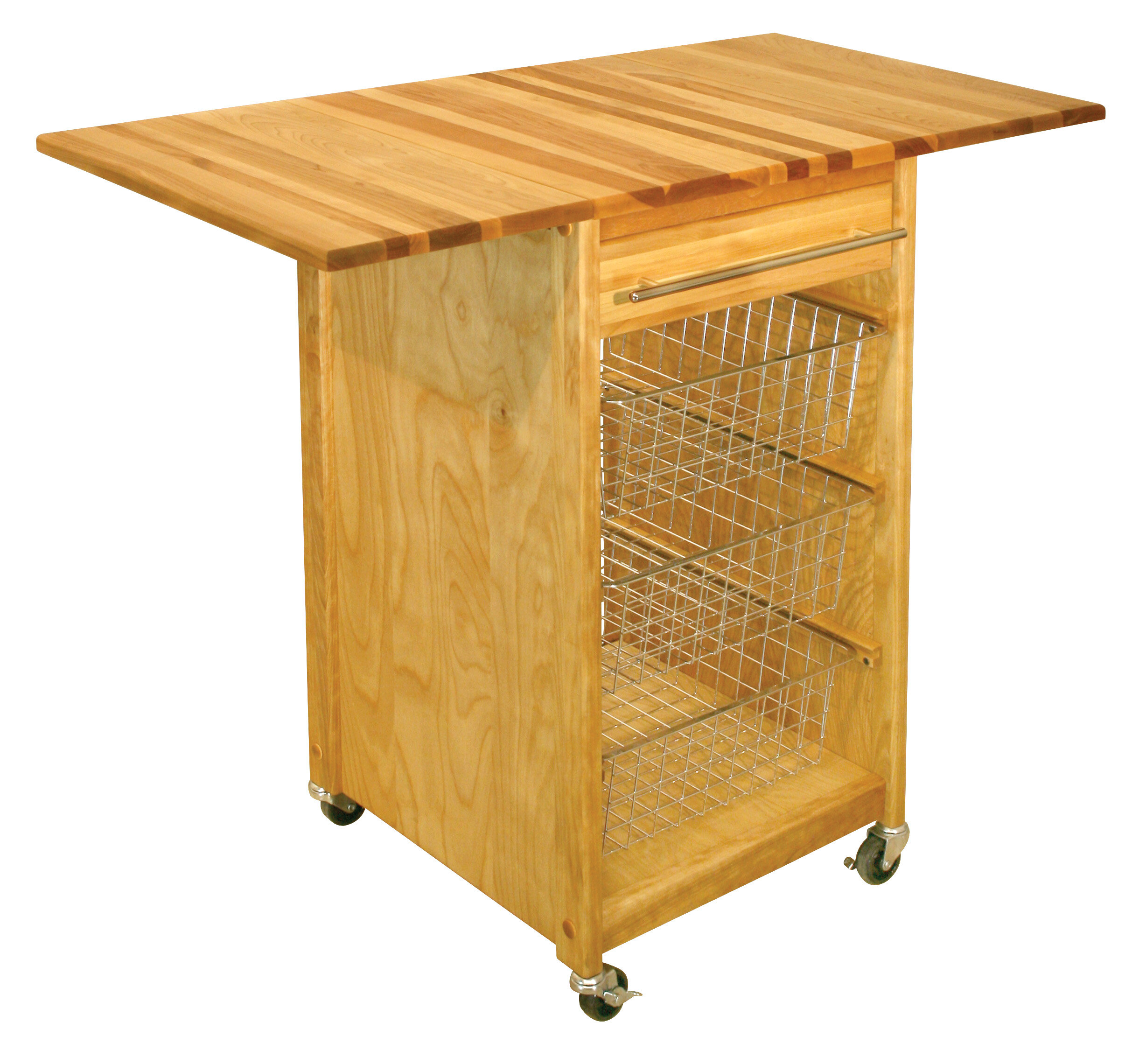 Winston Porter Nedmond 40 Wide Rolling Kitchen Cart With Solid Wood   Nedmond 40 Wide Rolling Kitchen Cart With Solid Wood Top 