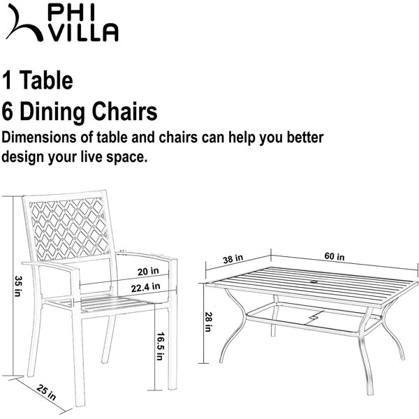 Janas Phivilla 7 Piece Dining Set