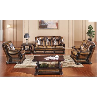 Renwick 3 Piece Leather Sleeper Living Room Set By Canora Grey