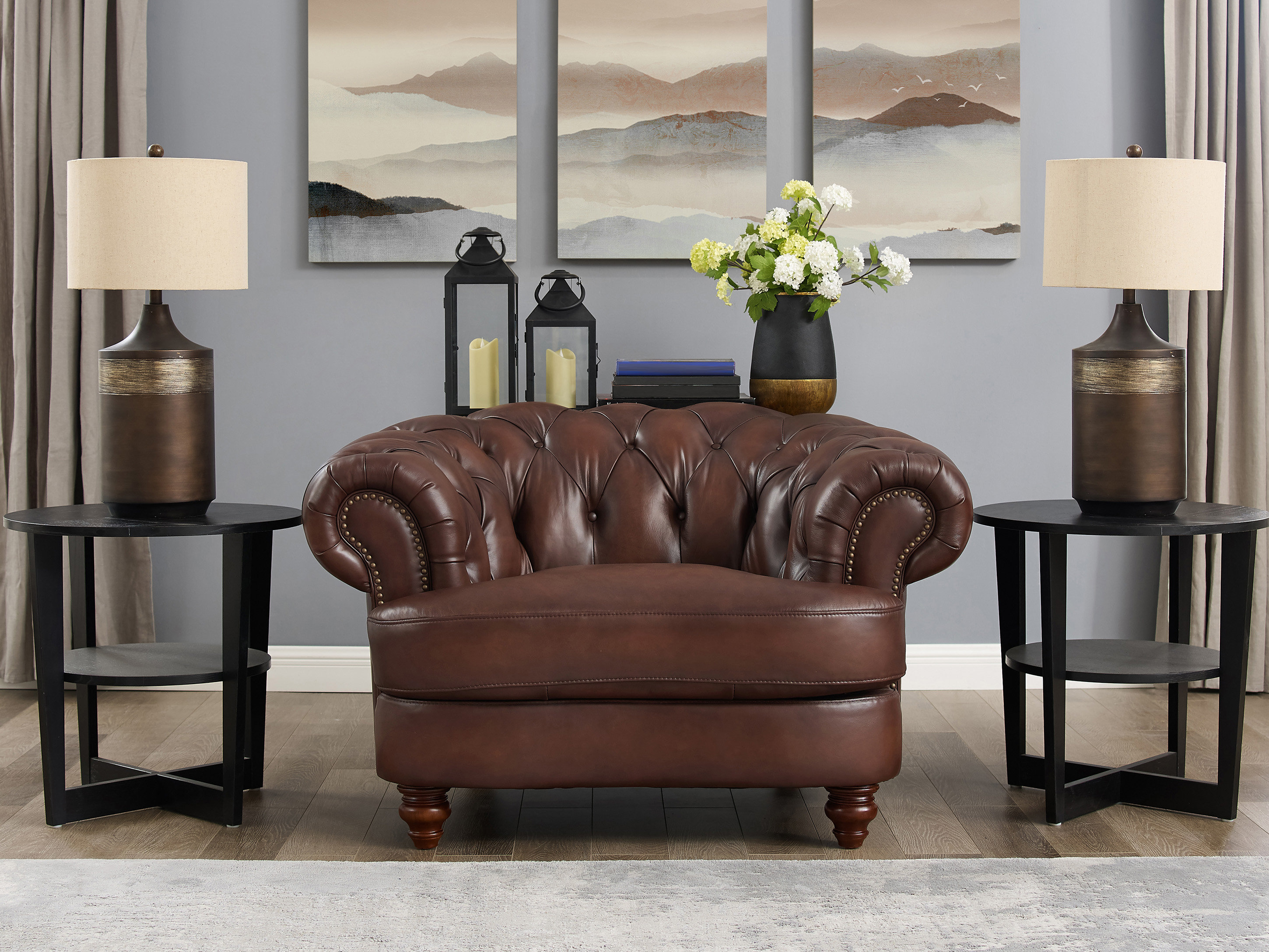 Charlton Home Southgate 100 Leather Armchair Wayfair